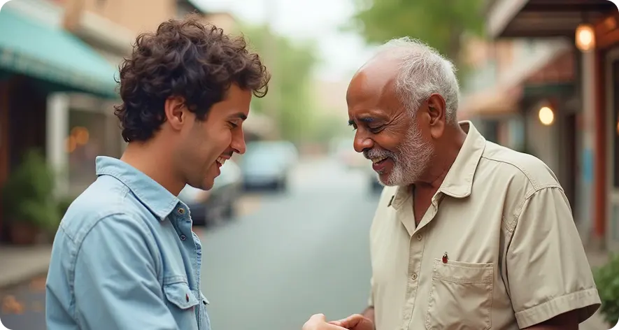 two men are smiling