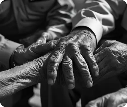 black and white photo of a hand